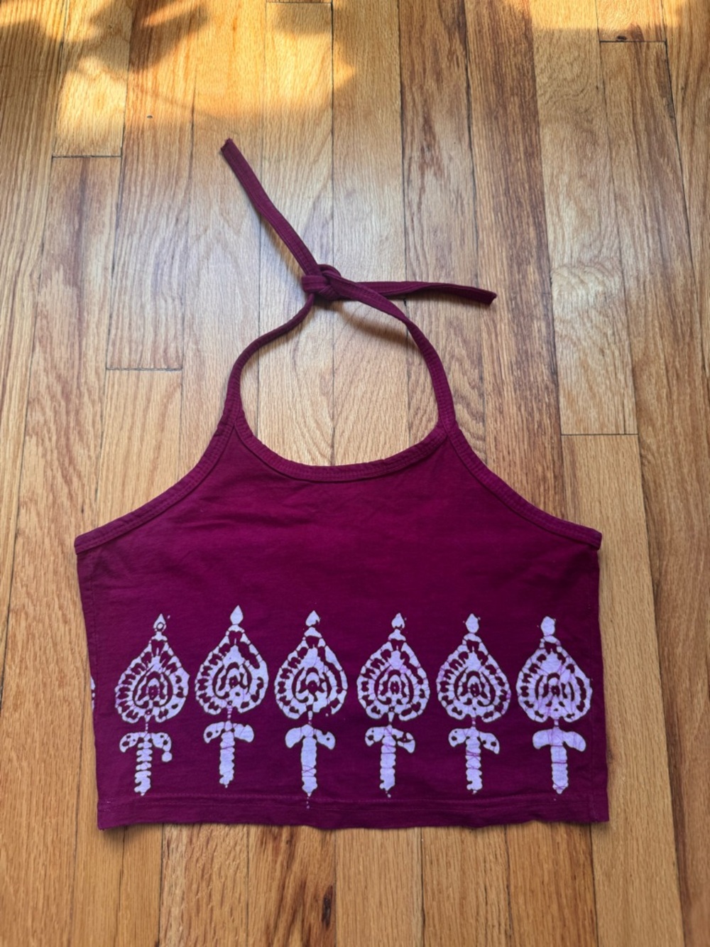 Cotton boho halter crop top